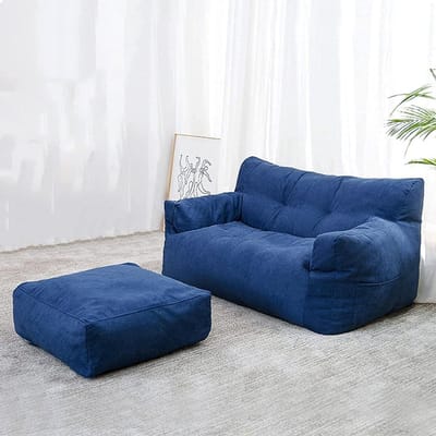 Dubbele Zitzakbank - Luie Bank - Ontspannen Zitten - Met Voetenbank - 115 x 63 cm - Kleur C