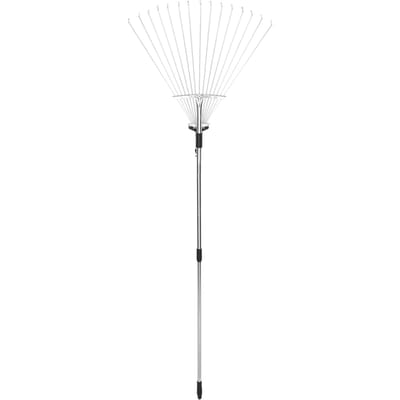 Tuin Telescopische Hark Verstelbare Opvouwbare Gras Bladeren Hark Tuin Schoonmaakgereedschap