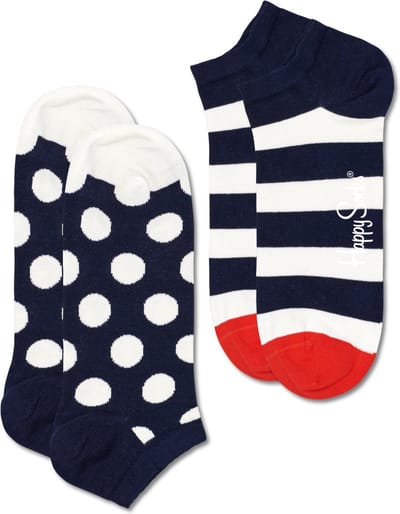 Happy Socks Big Dot Stripe Low Sock (2-pack) - unisex sokken - Unisex - Maat: 36 - 40