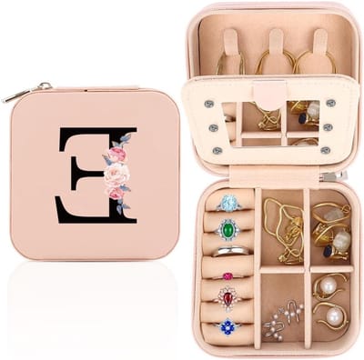 Persoonlijke Sieradenbox met Spiegel, Compacte Organiser voor Sieraden, Perfect Cadeau voor Vrouwen en Verjaardagen