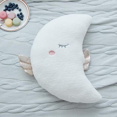 Nieuw Witte Wolk Maan Ster Pluche Kussen Witte Wolk Zacht Kussen Bed Hoofd Oad Decoratie Engel Pluche Pop speelgoed Meisje Cadeau