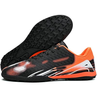 Chaussures de Football pour Hommes Turf Hautes Outdoor Indoor Chaussures de Football Baskets Crampons Tf Entraînement Athlétique Pour Jeunes 38 black