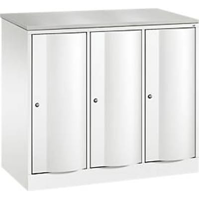 C+P Garderobekast Resisto, 3 vakken, 3 legborden, B 1148 x D 540 x H 1077 mm, verkeerswit