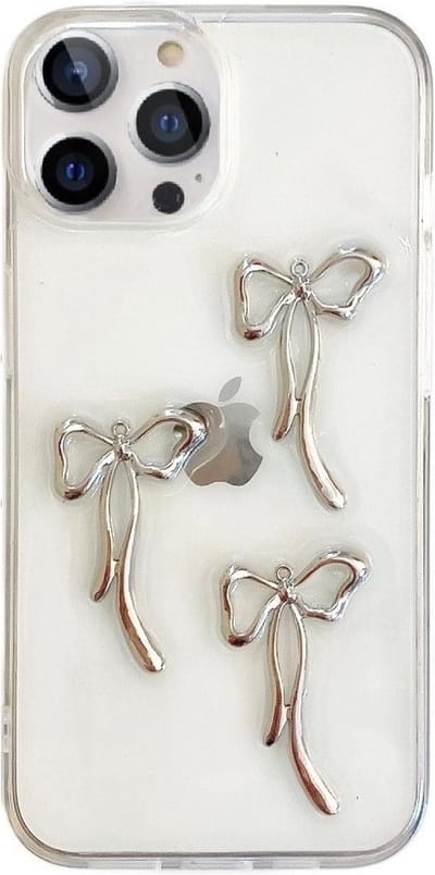 Cityhoesje – iPhone 15 Pro – Backcover hoesje – Transparant – Strikjes Grijs