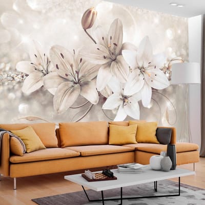 98cm X 70cm - Zelfklevend fotobehang - Diamante lelies, 8 maten, premium print