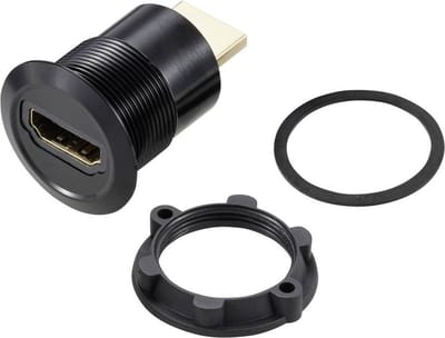 TRU COMPONENTS TC-11980460 HDMI-paneeladapterbus HDMI-bus - HDMI-stekker Zwart Aantal polen: 1 Inhoud: 1 stuk(s)