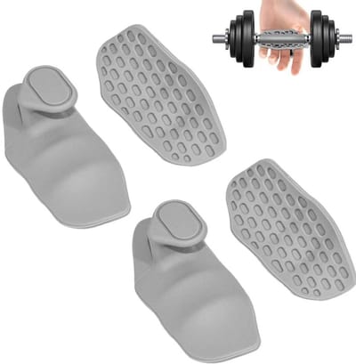 2 paar - Grip Pads voor Krachttraining - Fitness Krachttraining Grips - Ergonomisch Ontwerp - Antislip - Lifting Straps - Krachttraining - Vingerloze Gewichthef Grips - Voor Pull-ups, deadlifts, dumbbells en Gewichtheffen - Grijs