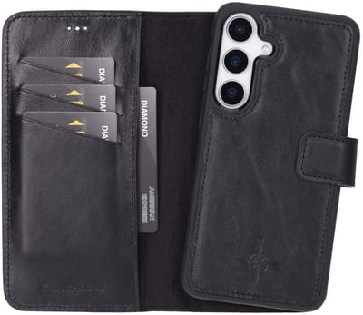NorthLife Geschikt voor Samsung Galaxy S25 Plus - Leren Afneembare 2-in-1 bookcase telefoonhoes - Cognac