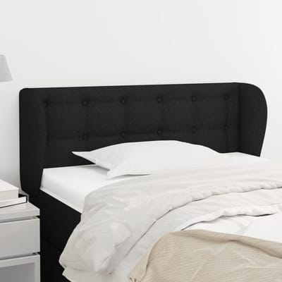 vidaXL - Hoofdbord - met - randen - 83x23x78/88 - cm - stof - zwart