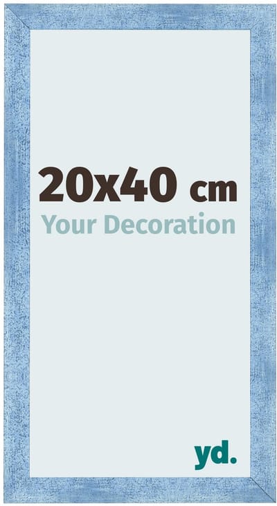 Your Decoration - Fotolijst 20x40 cm - MDF - Helder Blauw Geveegd - Pisa
