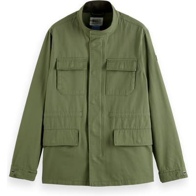 Scotch & Soda Cotton Field Jacket Green Ivy Maat: M | Lichte Jassen Outlet | Heren | Groen