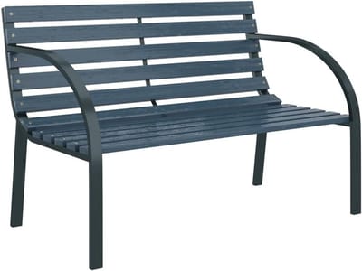 Houten Tuinbank - Buitenbank Metaal - Ontspannen Buiten - Stijlvol Design - 120 cm Breed - Grijs
