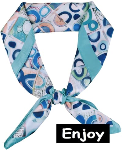 Sjaaltje - blauw -vierkant 70cm bij 70cm - voor om de hals of in haar-Bandana - trendy en modieus