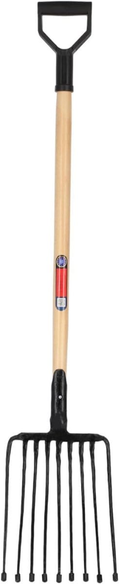 TIM® Woelvork - Tuinwoeler - Spitvork Met D-Greep – Grondwoeler Met 10 tanden – Tuinklauw - Bodembewerking - Zwart - 133cm x 28cm x 17cm