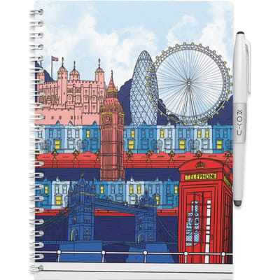 MOYU Uitwisbaar Notitieboek A5 - London Editie - Softcover - Multifunctionele pagina’s - Inclusief uitwisbare pen, penhouder en wisdoekje
