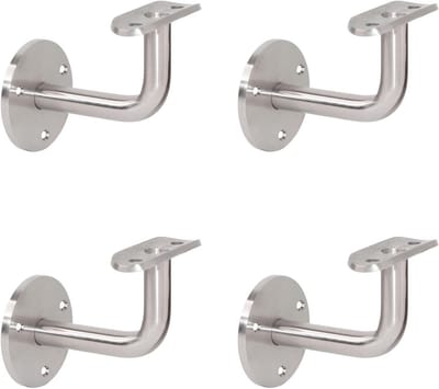 Set van 4 Roestvrijstalen Leuninghouders voor Wandmontage - Ø42,4 mm - 3 Gaten
