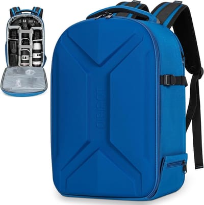 Hardshell Fototas voor Camera's, Waterdichte Anti-Schok Rugzak met Statiefhouder en 15.6 inch Laptopvak, Geschikt voor Professionele Fotografie en Avontuurlijke Reizen