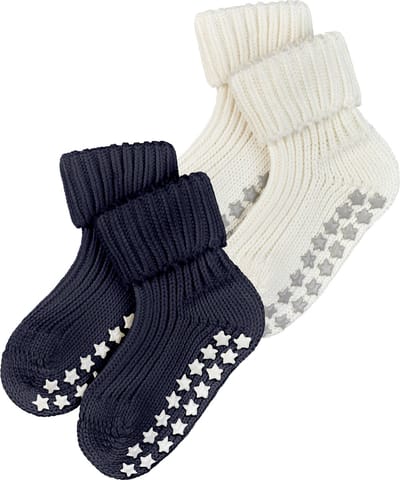 FALKE Cotton Catspads 2-Pack Noppen op de zool katoen multipack huissokken baby veelkleurig - maat 80-92