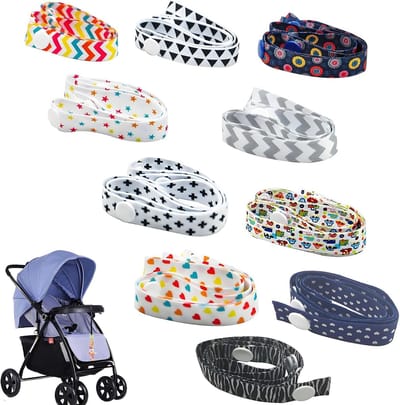 10 Stuks Verstelbare Baby Kinderwagenriem Anti-val Flesclip Houders met Cartoonpatroon