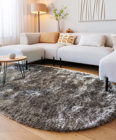 Velvet vloerkleed ovaal - Posh grijs 120x180