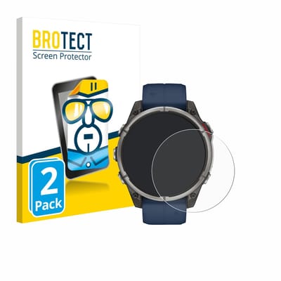 BROTECT - Screenprotector voor Garmin quatix 8 (47 mm) - Folie Beschermfolie transparant 2 Stuks