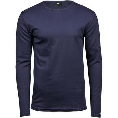 Tee Jays - Interlock T-shirt lange mouwen - Navy maat S