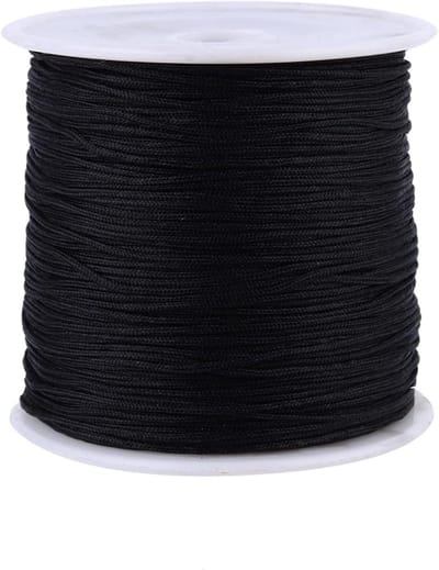 Nylon Koord voor Sieraden, 100M x 0.8MM, Geschikt voor Armbanden, Macramé en Knopen, Zwart
