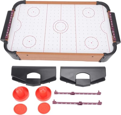 Airhockey Spel - Tafelspel Plezier - Familie Entertainment - Draagbaar Lichtgewicht - 52 x 32 x 11 cm - Zwart