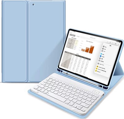 geschikt voor iPad Pro 11 inch (2024) Hoes met Toetsenbord - lichtblauw