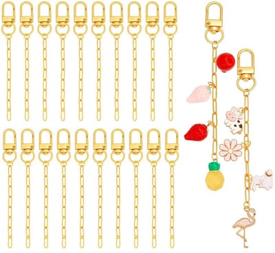Dailygoods - 50 Stuks Lege Sleutelhangers - Goudkleurige Sleutelhanger met Ketting en Karabijnhaak