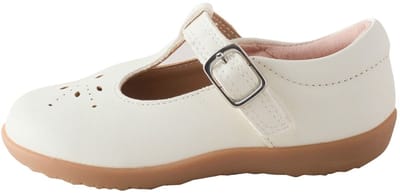 Next - Meisjes - First Walker schoenen met T-bandje en klittenbandsluiting, brede pasvorm (G) - Wit