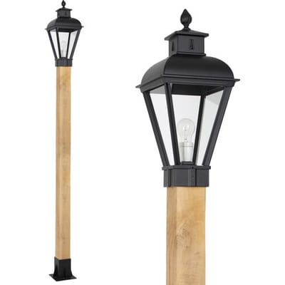 KS Verlichting Buitenlamp zwart Vondel WOOD Lantaarn tuinverlichting