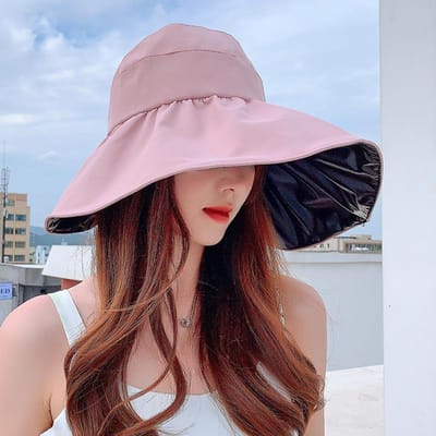 Chapeau Bob à Large Bord Pliable Panama Respirant Protection Solaire Chapeau de Pêcheur Pour Hommes et Femmes Filles Sport Randonnée Plage Chapeau Bob black