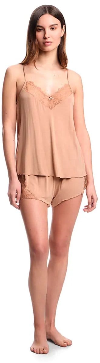 Emporio Armani Ew000528_af10890 Mouwloze Pyjama Beige XL Vrouw