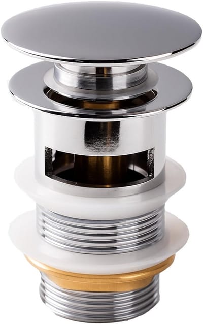 Universele Pop-up Drain Plug Grote Wastafel - Chroom met Overloop