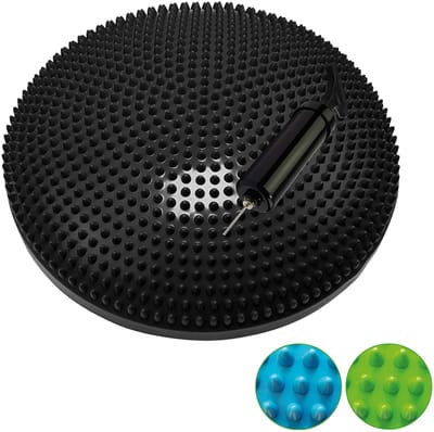 Tunturi Air Stepper Pad - Balanskussen - Wiebelkussen - Ergonomisch zitkussen - Kleur: blauw - 33 cm - Incl. gratis fitness app
