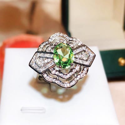 High-end Kleur Schat Holle Ring Vrouwen Openbaar Ins Beroemdheid Prachtige Paleis Stijl Veelzijdige Wijsvinger Ring Hand Sieraden Adjustable opening gray