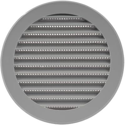 Grijze 15 cm Soffit Vent Cover met Ingebouwd Insectenscherm - Ronde Luifel voor Badkamer, Keuken en Thuiskantoor