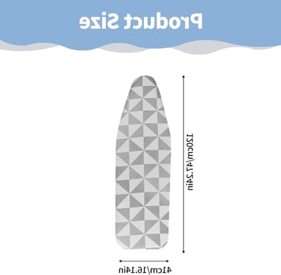Strijkplankhoes 130 x 51 cm met Elastiek, Geschikt voor Stoomstrijkijzer en Stoomgenerator, Comfortabele en Duurzame Strijkplankhoes (Grijs-Wit)