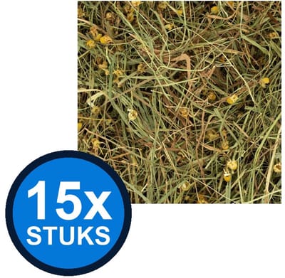 15x Deli Nature - Rodelicious kruidenhooi madelief&paardenbloem 600gr - Knaagdierenvoer - 600 g