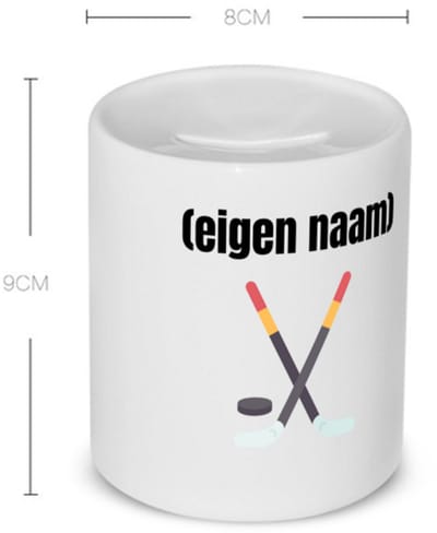 Akyol - ijshockey sticks en puck met eigen naam Spaarpot - Ijshockey - atleten - iemand die houdt van ijshockey - verjaardag - cadeau - kado - 350 ML inhoud
