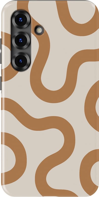 DripCase Motion Flow Tough Hoesje Samsung Galaxy S25 | Backcover met Mag | Trendy Design | Valbescherming | Warm Whisper