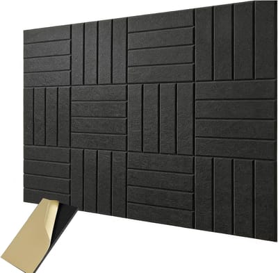 Famanu – Zelfklevende akoestische panelen, set van 12 stuks, 30 x 30 x 1 cm, geluidsisolatie en wanddecoratie