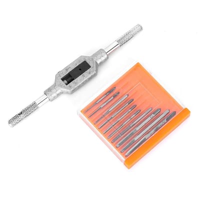 Dailygoods- Schroefdraadset 11-delig - Metrische Schroefdraadboren M1–M3,5 - Verstelbare Reibaan - HSS Gewindebohrer - Langdurige Prestaties - Standaard Schroefdraadspoed - Tapset