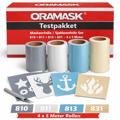 ORAMASK Testpakket - Maskeerfolie/sjabloonfolie Set - 810 811 813 831 - 4 x 5 Meter