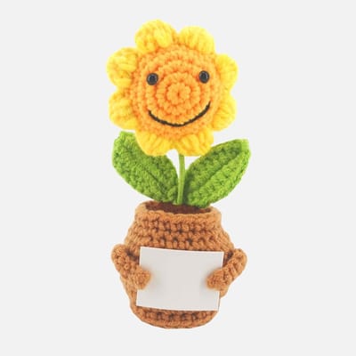 Gelukspoppetje - Gehaakte Zonnebloem - Sinterklaas Schoencadeautje - Kleine Cadeautjes - Bedankt - Grappig - Liefde