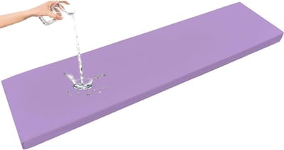 Waterafstotend Bankkussen - Zitkussen Terras - Comfortabel Zitten - Antislip Onderkant - 200x35 cm - Paars