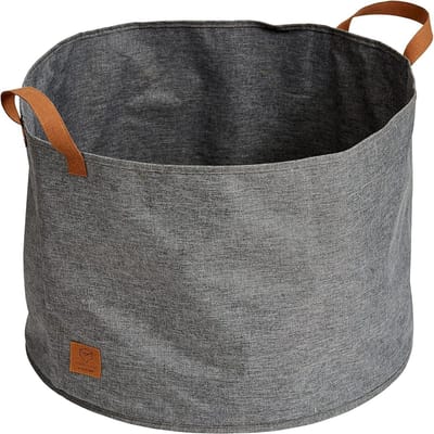Haardhoutopslag - Houtopberging Linnen Opbergmand Grijs 50 x 50 x 35 cm met Versterkte Bodem