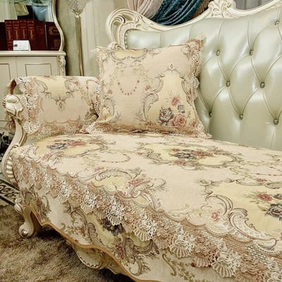 Europese luxe bankhoes antislip kant kussen woonkamer combinatie bankhoes jacquard borduurwerk hoes bankbeschermer 1pc armrest 50x60 cm