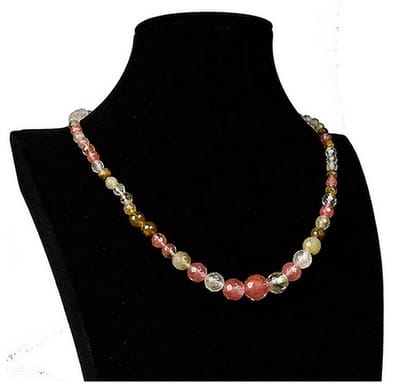 N3 Collecties 6-14mm Natuurstenen Watermeloen Ronde Kralen Kristallen Ketting Dames